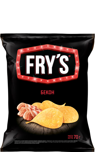 Чипсы из натурального картофеля «FRY’S» со вкусом «Бекон» 70г